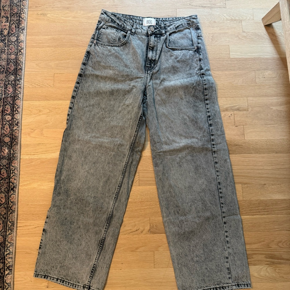 BDG Gray Flare Wide Leg Jeans with Classic Style